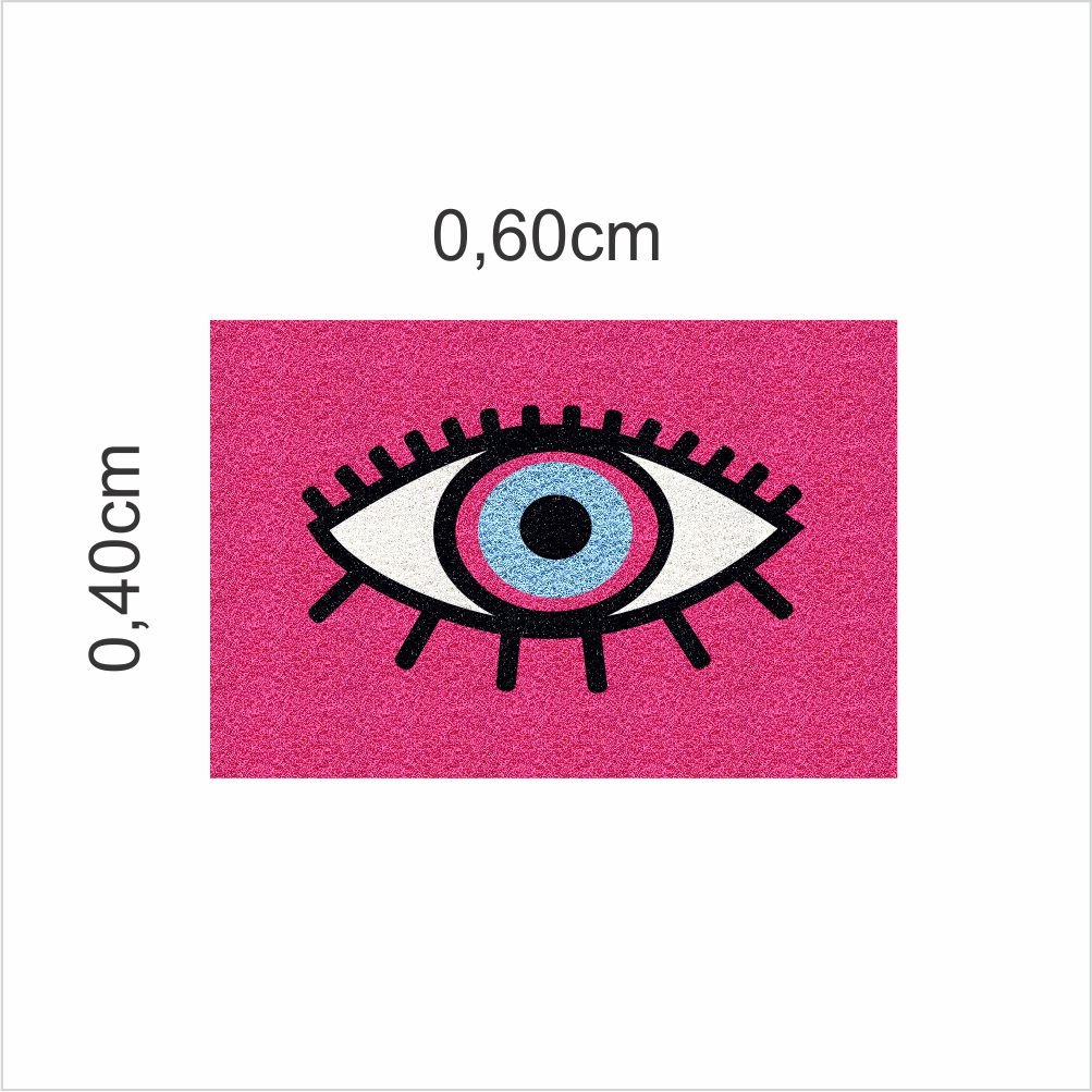 Capacho Vinil Olho Grego 0,60x0,40 Cm Pink Antiderrapante. - 2