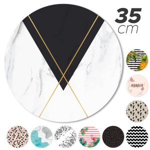 Kit 4 Capas Sousplat Jogo Americano Sala Jantar Redondo Cozinha Mesa 1 Peça 35cm X 35cm Geométrico