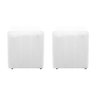 Kit 02 Puffs Decorativos Dado Suede Branco - 1
