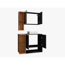 Ver imagem 1 de Conjunto Banheiro Ibiza Nichos Cuba 2 Portas + Espelheira:Preto/Naturale