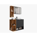 Ver imagem 3 de Conjunto Banheiro Ibiza Nichos Cuba 2 Portas + Espelheira:Preto/Naturale