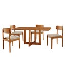 Ver imagem 2 de Conjunto de Mesa de Jantar 120cm com 4 Cadeiras Bellini Imbuia e Linho