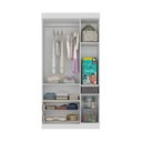 Ver imagem 4 de Guarda-roupa Infantil 92cm com Vidro 3 Portas e 2 Gavetas Pirulito Multimóveis Mp4467 Branco/off