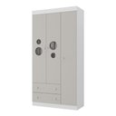 Ver imagem 2 de Guarda-roupa Infantil 92cm com Vidro 3 Portas e 2 Gavetas Pirulito Multimóveis Mp4467 Branco/off
