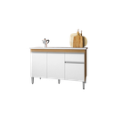 Ver imagem 1 de 120cm Balcão Gabinete Cozinha Tatiane Amendoa/branco sem Tampo Ajl