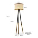 Ver imagem 3 de Luminária de Chão Ravena Tripé Ferro Madeira Design Moderno