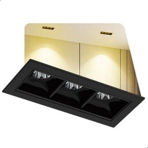 Kit 05 Spot Embutir Led Picco 6w Preto 3000k 24° Linear