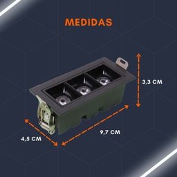 Kit 05 Spot Embutir Led Picco 6w Preto 3000k 24° Linear - 7