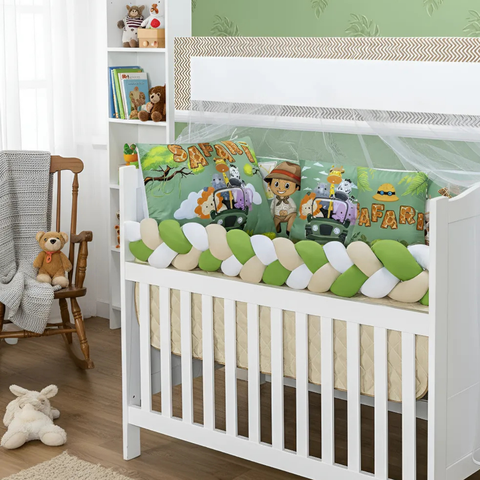 Kit Berço Baby Dream 10 Peças Super Aconchegante e Charmoso Sublimado:safari