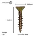 Ver imagem 4 de Parafuso Chipboard Phillips Bicromatizado Stein Cento 6.0x30