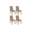 Ver imagem 1 de Kit 4 Cadeiras Sala Jantar Juliana Wood 4 Un Carvalho/linho Bege - Cimol