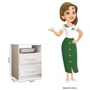 Ver imagem 4 de Mesa de Cabeceira Apolo 2 Gavetas Flex Branco - Moval