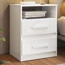 Ver imagem 2 de Mesa de Cabeceira Apolo 2 Gavetas Flex Branco - Moval