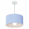 Lustre Pendente Cilíndrico Vivare Md-4031 Cúpula em Tecido 40x21cm - Bivolt - Azul Bebê - Bivolt - 1