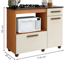 Ver imagem 3 de Balcão Cooktop/forno Violeta Kaiki Móveis - Nature/off