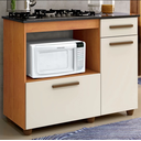 Ver imagem 1 de Balcão Cooktop/forno Violeta Kaiki Móveis - Nature/off