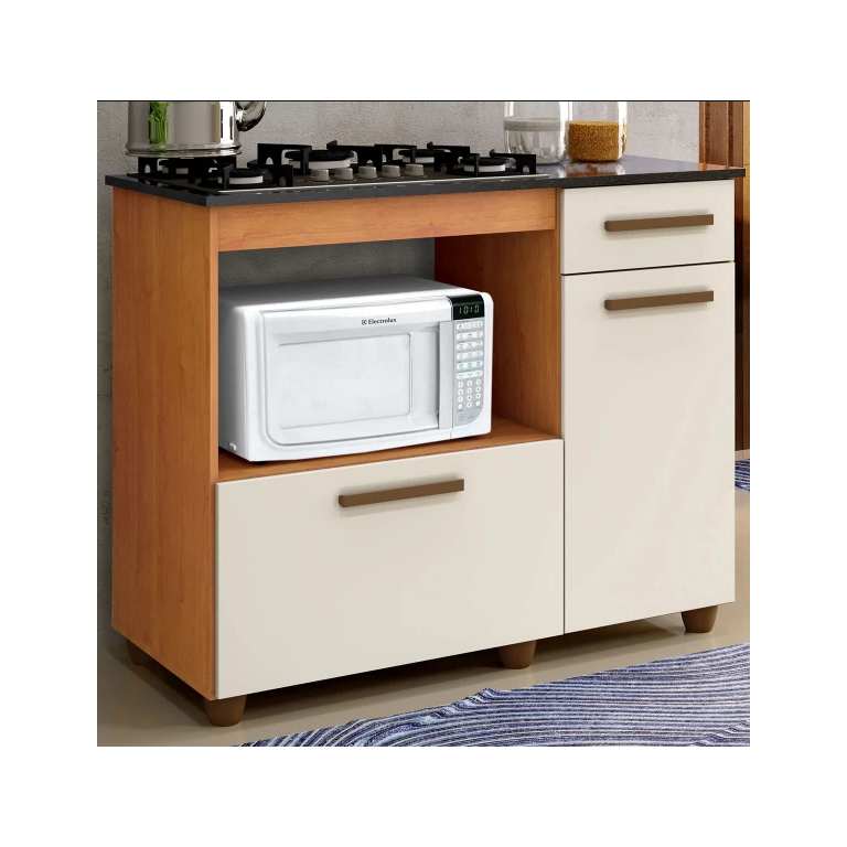 Balcão Cooktop/forno Violeta Kaiki Móveis - Nature/off Balcão Cooktop/forno Violeta Kaiki Móveis - Nature/off
