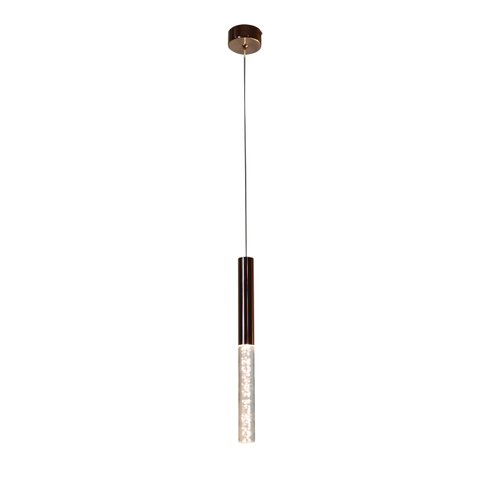 Pendente Tubo Rose Gold e Acrílico 33cm Led 3w 3200k Bivolt Paris Luz