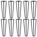 Ver imagem 1 de Kit 10 Pés de Metal 30 CM Hairpin Legs Mesa de Canto Rack e Puffs Preto
