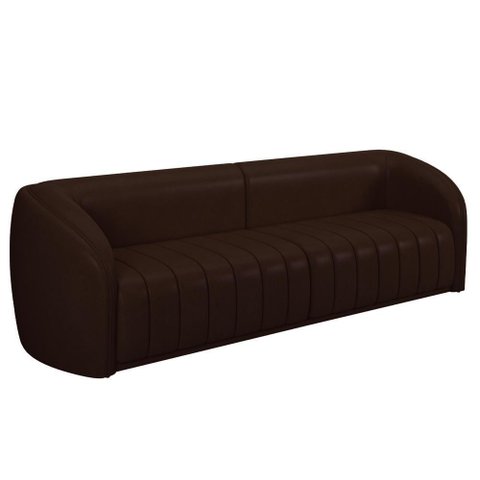 Sofá 4 Lugares para Sala 252cm Lazio M03 Corano Marrom - Lyam Decor