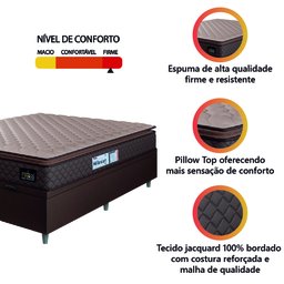 Cama Box Baú Casal Queen Colchão Espuma D33 Pillow Top Millenium Hellen - 6