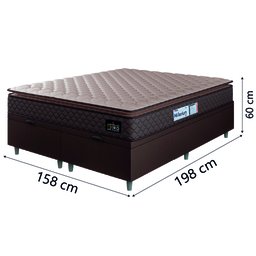 Cama Box Baú Casal Queen Colchão Espuma D33 Pillow Top Millenium Hellen - 4