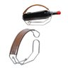 Suporte para Vinho Porta Garrafa Adega com Acabamento em Couro Adega Decorativa Casa Bar Bebidas - 4