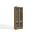 Ver imagem 1 de Paneleiro de Cozinha Modulado Botanic M628 c/ 2 Portas Vidro e 1 Gaveta 50cm Nogueira/Verde Oliva -