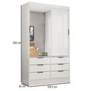 Ver imagem 4 de Guarda-roupa Solteiro Napolli 2 Portas 6 Gavetas Branco - Pnr Móveis