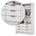 Ver imagem 5 de Guarda-roupa Solteiro Napolli 2 Portas 6 Gavetas Branco - Pnr Móveis