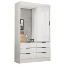 Ver imagem 3 de Guarda-roupa Solteiro Napolli 2 Portas 6 Gavetas Branco - Pnr Móveis