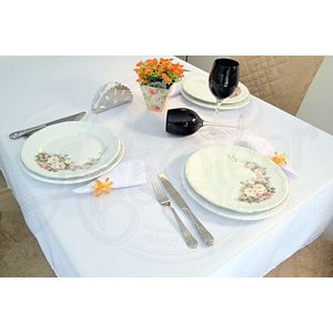Toalha de Mesa Retangular Oxford Liso - Branca Arte & Tear Retangular - 1,80 x 1,50 m