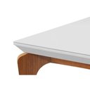 Ver mais imagens de Mesa para Cozinha Londrina + Tampo Madeirado Vidro Reto 120x80cm Imbuia/off White - Rufato