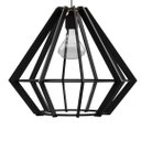 Ver imagem 1 de Luminária Teto tipo Pendente LAMPEÃO MDF - Completa - Cor: Preta