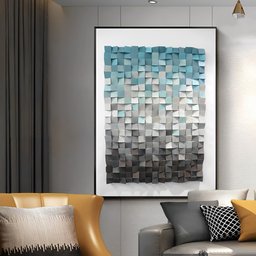 Quadro Azul 3D Effect -- BR ARTES Pequeno 60x40 - 1
