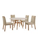 Ver imagem 1 de Conjunto Sala de Jantar Mesa Atenas 110cm Off White com 4 Cadeiras Bela Linho Bege