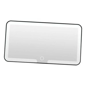Espelho de Carro sem Fio Maquiagem Usb Led Quebra Sol 3 Cores Automovel Veiculo Branco Quente e Frio