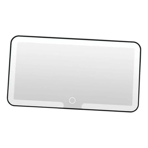 Espelho de Carro sem Fio Maquiagem Usb Led Quebra Sol 3 Cores Automovel Veiculo Branco Quente e Frio