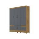 Ver imagem 4 de Guarda Roupa Casal 6 Portas 2 Gavetas Ms912 Moval - Freijó/Cinza