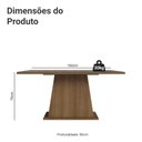 Ver imagem 2 de Mesa de Jantar Retangular Tampo de Vidro Rustic 5364 Madesa
