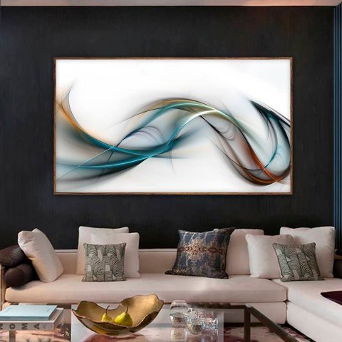Quadro Decorativo Abstrato com Moldura Caixa, , ideal para  ambiente de Sala e Quarto