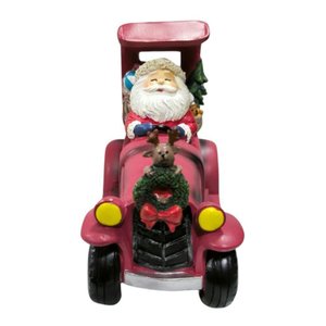 Enfeite Carro Papai Noel Resina Vermelho
