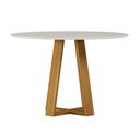 Ver imagem 2 de Mesa de Sala de Jantar Tampo Redondo com Vidro 117cm Vitória Marrom/Ype/Off White