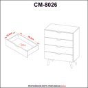 Ver imagem 4 de Cômoda 68x92,5cm com 4 Gavetas e Pé Cônico Cm8026 Tecnomobili