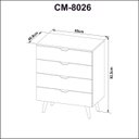 Ver imagem 3 de Cômoda 68x92,5cm com 4 Gavetas e Pé Cônico Cm8026 Tecnomobili