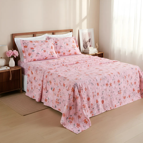 Jogo Queen Size Jasmine 400 Fios Premium Conforto Luxo:rosa