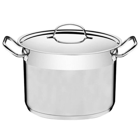 Caldeirão Professional 28cm 11,9L Fundo Triplo Tampa Plana Satinado 62625280 - Tramontina