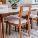Ver imagem 3 de Conjunto Mesa de Jantar com 4 Cadeiras 100% Mdf Off White Cesare Claro Dalla Costa