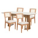 Ver mais imagens de Conjunto Mesa de Jantar com 4 Cadeiras 100% Mdf Off White Cesare Claro Dalla Costa