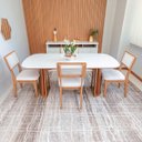 Ver imagem 1 de Conjunto Mesa de Jantar com 4 Cadeiras 100% Mdf Off White Cesare Claro Dalla Costa